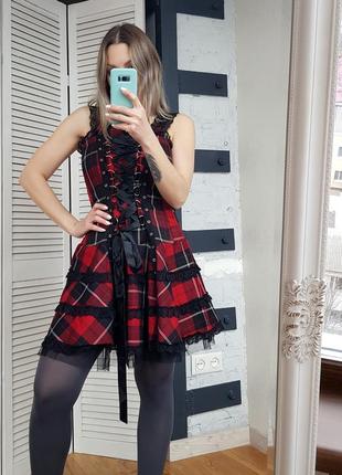 Hell bunny - платье harley tartan в стиле панк.