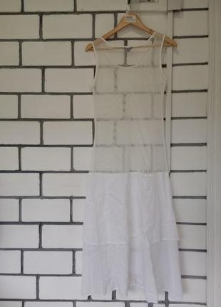 Платье сарафан комбинированное: сетка и коттон3 фото