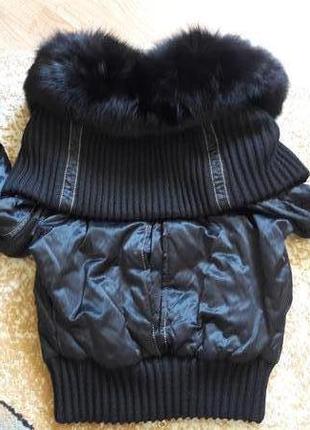 Gizia куртка оригинал 36р с мехом лисы,кристалами сваровски3 фото