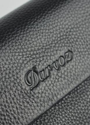 Чоловіча маленька шкіряна сумка клатч гаманець з клапаном, чорний діловий клатч з натуральної шкіри7 фото