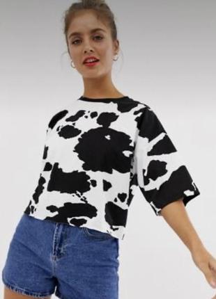 Футболка в принт cow asos1 фото