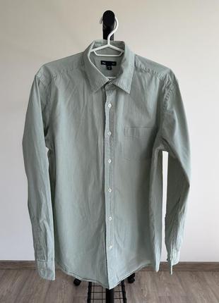 Рубашка из хлопка унисекс женская мужская м размер в полоску gap