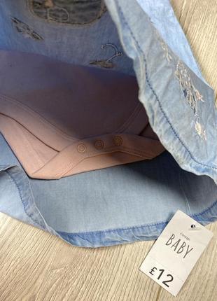 Новый набор бодик сарафан джинсовый 18-24 мес5 фото