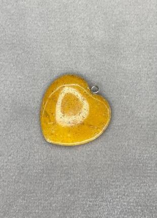 Кулон "серце" натуральний камінь яшма марокканська 25мм