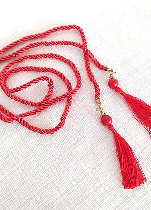 Пояс шнур под рубашку, вышиванку, платье, джинсы, крученый шнурок веревка канат жгут с...