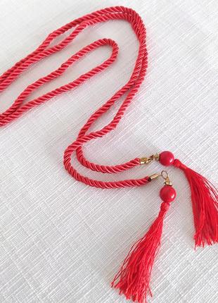 Пояс шнур под рубашку, вышиванку, платье, джинсы, крученый шнурок веревка канат жгут с...