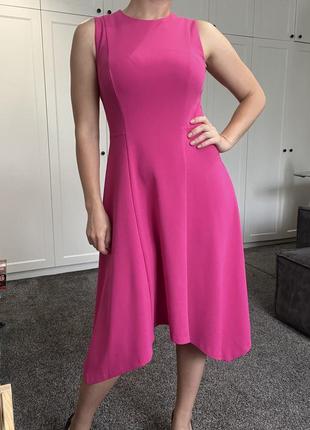 Платье классическое dkny розовое, малиновое6 фото