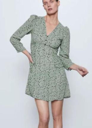 Платье со сборками по бокам zara👌