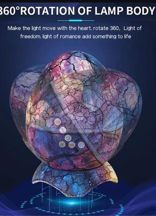 Ночник проектор звёздное небо в форме яйцо дракона 19 мелодий и 14 режимов свечения.