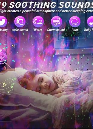 Ночник проектор звёздное небо в форме яйцо дракона 19 мелодий и 14 режимов свечения.