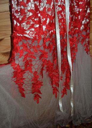 Потрясающее корсетное платье grace karin сша! кружево+атлас и фатин!6 фото