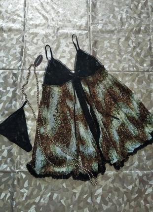 Комплект белья пеньюар и стринги