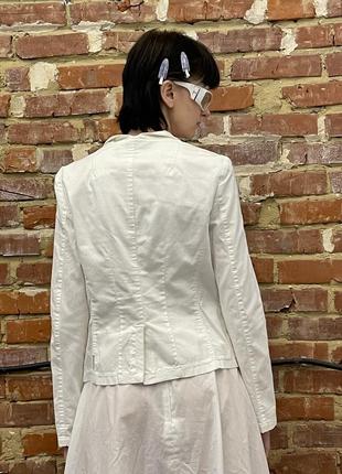 Armani jeans, пиджак белый, коттон+эластан, женский (12) l3 фото