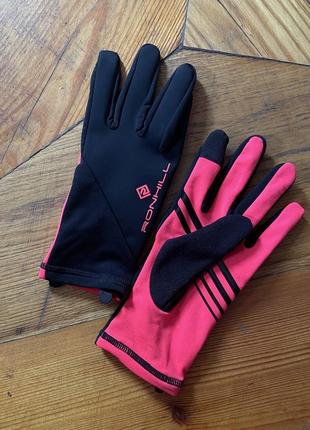 Ronhill running gloves pink немецкие смарт перчатки велосипедные женские