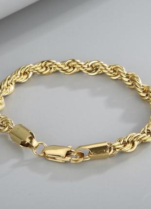 Мужской браслет цепочка на руку в золотом цвете 22 см2 фото