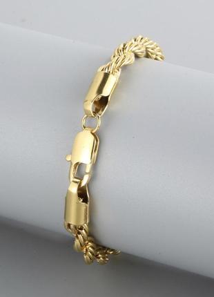 Мужской браслет цепочка на руку в золотом цвете 22 см3 фото