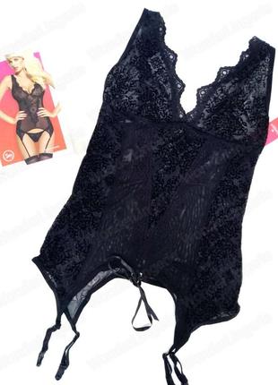 Emperita corset obsessive черный корсет и стринги женское белье4 фото