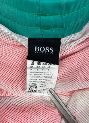Пляжные мужские плавательные шорты кораллового цвета с карманами нейлоновые hugo boss3 фото