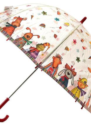 Прозрачный детский зонт zest. расцветка друзья1 фото