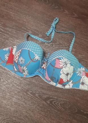 Брендовый красивый верх купальника р.34 e / 75 e от debenhams, нюанс, косточки, поролон
