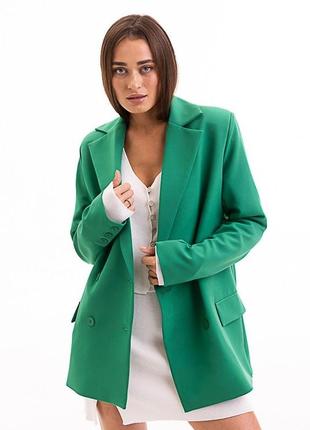 Женский классический двубортный удлиненный пиджак6 фото