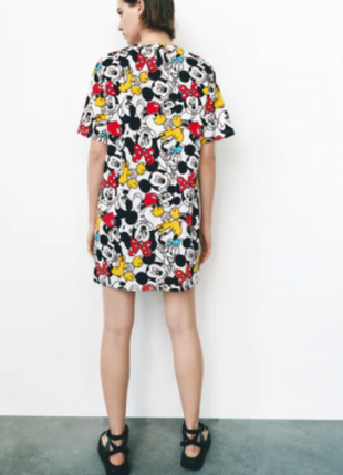 Бавовняне плаття футболка міккі маус ©disney dress від zara розмір s оригінал2 фото