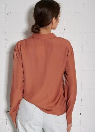 Женская классическая рубашка блуза с длинным рукавом6 фото