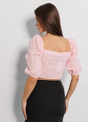 Жіноча укорочена блузка з коротким рукавом2 фото