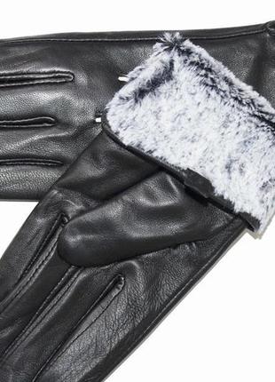 Жіночі шкіряні рукавички сенсорні5 фото
