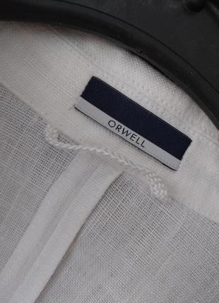 Білий піджак жакет із грубого льна люксовий преміальний бренд orwell7 фото