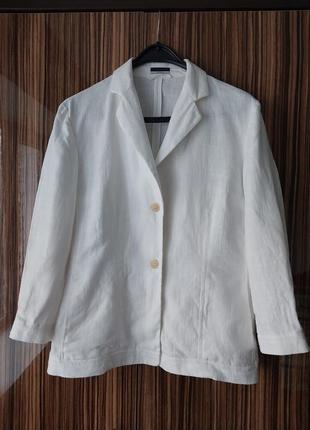 Білий піджак жакет із грубого льна люксовий преміальний бренд orwell1 фото