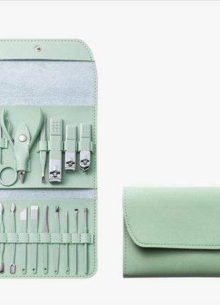 Набор для маникюра и педикюра из нержавеющей стали на 16 инструментов в чехле manicure suits
