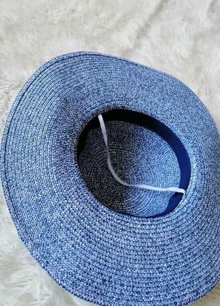 Пляжная шляпа с широкими полями и украшением цепочкой плетенки3 фото