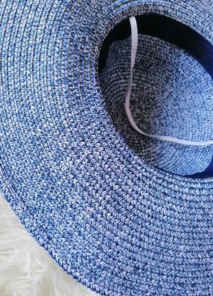 Пляжная шляпа с широкими полями и украшением цепочкой плетенки4 фото