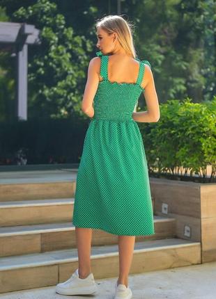 Женское легкое платье софт 48-52 зеленый,джинс2 фото