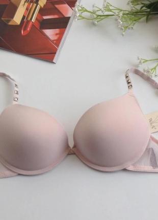 Гладкий бюстгальтер пуш-ап чашка 80в, пудра. код: б250