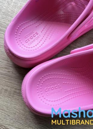 Crocs crush clog kids, розовые кроксы краш на платформе7 фото