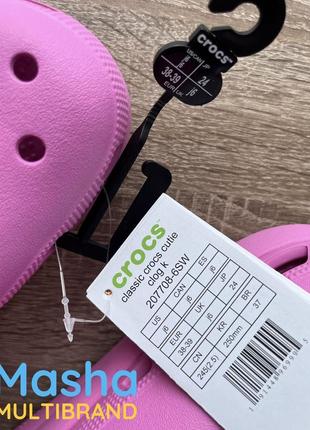 Crocs crush clog kids, розовые кроксы краш на платформе4 фото