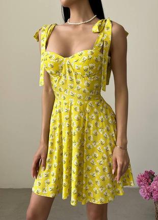 Ця сукня - ідеальне поєднання стилю та комфорту.  зав'язки на плечах створюють грайливий акцент, під5 фото