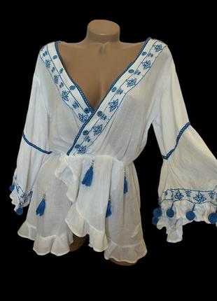 Блуза белая вышитая вышиванка