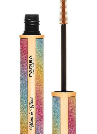 Тушь для ресниц черная объемная parisa cosmetics mascara glam & glow1 фото