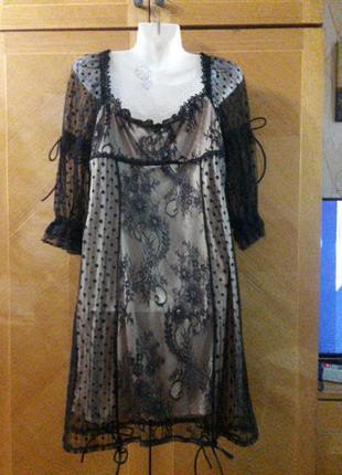Новое изысканное платье с кружевым р.m от flamant rose2 фото
