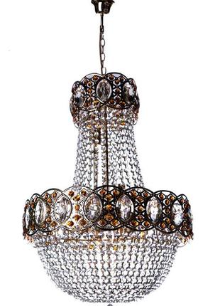 Люстра кришталева підвісна, світильник підвісний sunlight на 7 ламп 1058/7 e