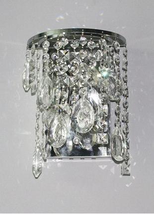 Светильник настенный, классическое бра sunlight хрусталь серебро с подсветкой e1380/2w