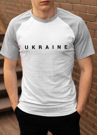 Классическая 2-х цветная футболка с патриотическим принтом ukraine двухцветная