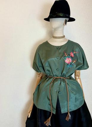 Винтаж, шовк,блуза ,етно бохо стиль,тайланд