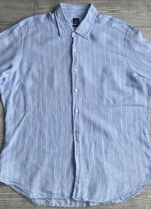 Сорочка\рубашка mastai ferretti striped linen shirt1 фото