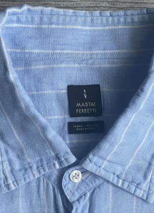 Сорочка\рубашка mastai ferretti striped linen shirt3 фото