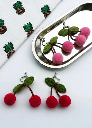 Плюшевые серёжки вишенки cherry y2k 🍒