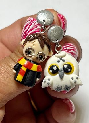Сережки з полімерної глини harry potter